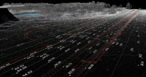 Digital terrain model transportation area obtained from lidar scanning results (BIM DTM)